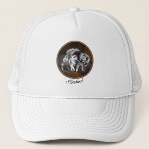 Keeshond Playtime Painting - Cute Original Dog Art Trucker Hat