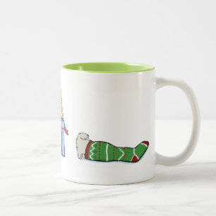 Keeshond Puppies Christmas Cute Keesie Holiday Two-Tone Coffee Mug
