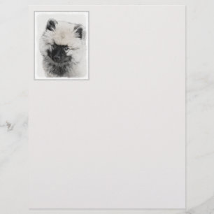 Keeshond Puppy Drawing - Cute Original Dog Art