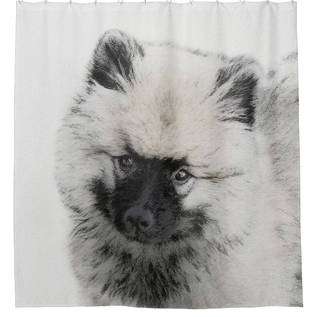 Keeshond Puppy Drawing - Cute Original Dog Art (Front)