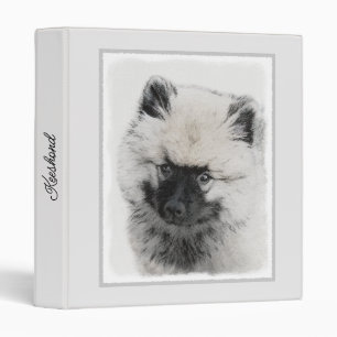 Keeshond Puppy Drawing - Cute Original Dog Art Binder