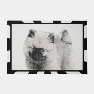 Keeshond Puppy Drawing - Cute Original Dog Art Doormat