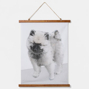 Keeshond Puppy Drawing - Cute Original Dog Art Hanging Tapestry