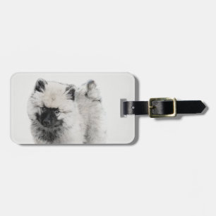 Keeshond Puppy Drawing - Cute Original Dog Art Luggage Tag