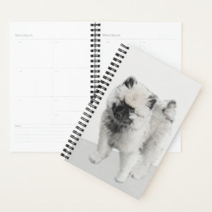 Keeshond Puppy Drawing - Cute Original Dog Art Planner