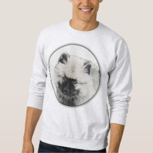 Keeshond Puppy Drawing - Cute Original Dog Art Sweatshirt