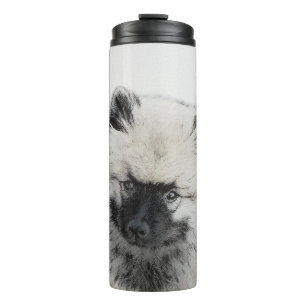 Keeshond Puppy Drawing - Cute Original Dog Art Thermal Tumbler