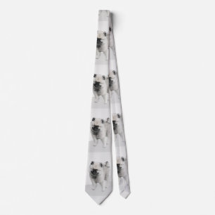 Keeshond Puppy Drawing - Cute Original Dog Art Tie
