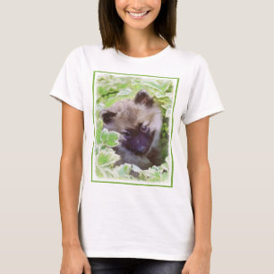 Keeshond Puppy in the Garden dog portrait, origina T-Shirt