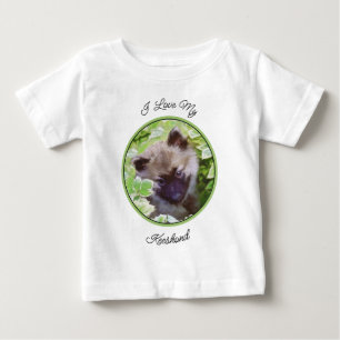 Keeshond Puppy in the Garden Painting Original Art Baby T-Shirt