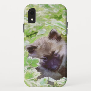 Keeshond Puppy in the Garden Painting Original Art iPhone XR Case