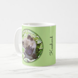 Keeshond Puppy in the Garden Painting Original Art Coffee Mug
