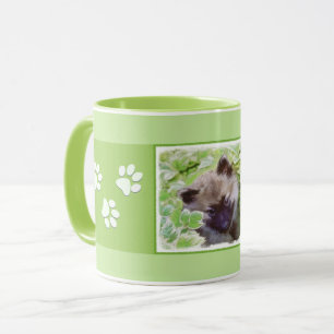 Keeshond Puppy in the Garden Painting Original Art Mug