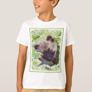 Keeshond Puppy in the Garden Painting Original Art T-Shirt