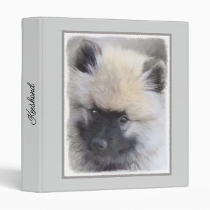 Keeshond Puppy Painting - Cute Original Dog Art Binder