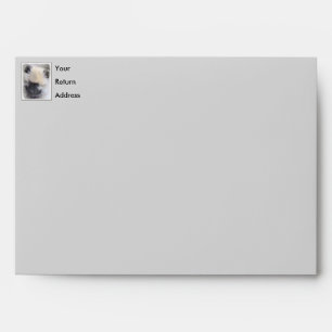 Keeshond Puppy Painting - Cute Original Dog Art Envelope