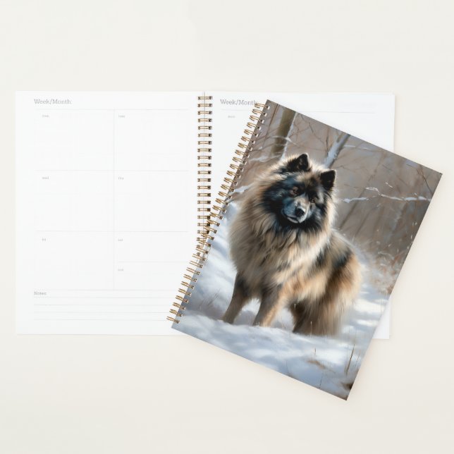Keeshond Qu'Il Neige Noël (Devant avec enveloppe)
