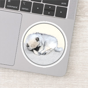 Keeshond Sleeping Puppy Painting Original Dog Art