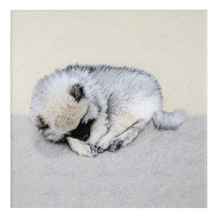 Keeshond Sleeping Puppy Painting Original Dog Art