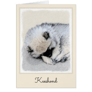 Keeshond Sleeping Puppy Peinture Chien Art origina
