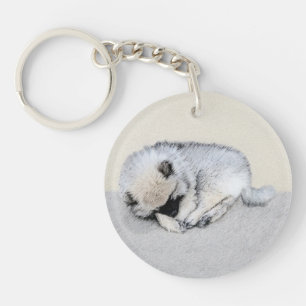 Keeshond Sleeping Puppy Peinture Chien Art origina