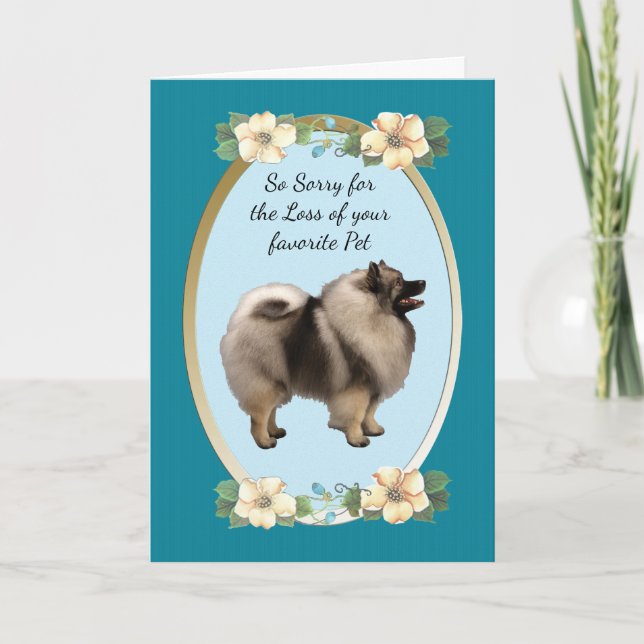 Keeshond, Sympathy or Pet Loss Card (Front)