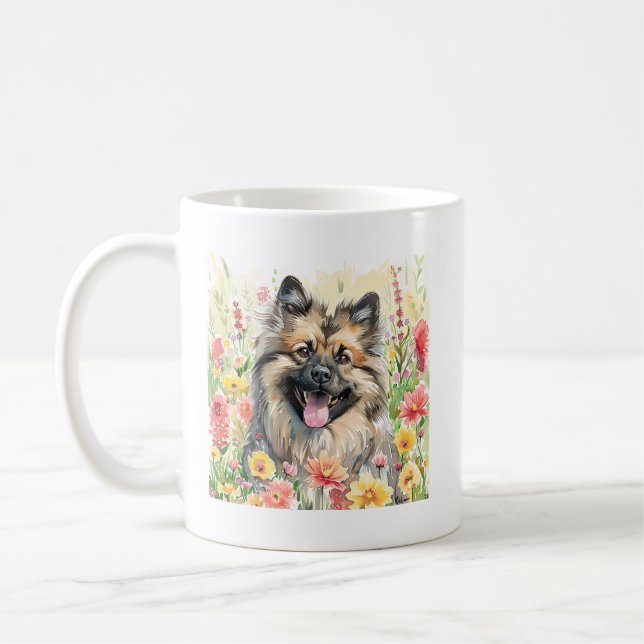 Keeshond Watercolor Mug (Gauche)