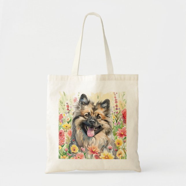 Keeshond Watercolor Tote Bag (Devant)