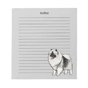 Keeshond with Customizable Text Notepad