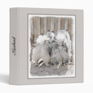 Keeshonds at the Gate Painting - Original Dog Art Binder