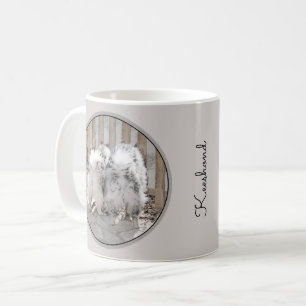 Keeshonds at the Gate Painting - Original Dog Art Coffee Mug