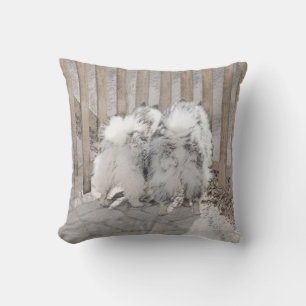 Keeshonds at the Gate Painting - Original Dog Art Outdoor Pillow
