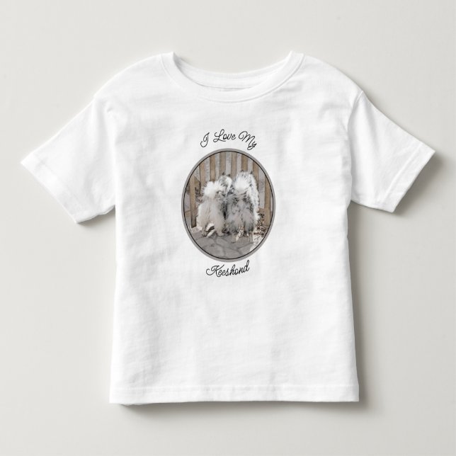 Keeshonds at the Gate Painting - Original Dog Art Toddler T-shirt (Front)