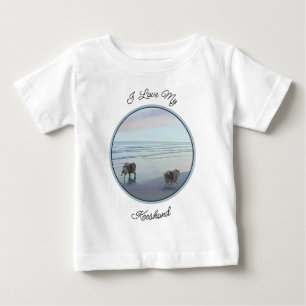 Keeshonds at the Seashore Painting Dog Art Baby T-Shirt