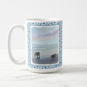Keeshonds at the Seashore Painting Dog Art Coffee Mug