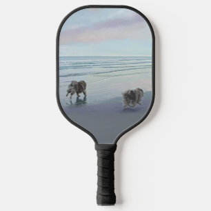 Keeshonds at the Seashore Painting Dog Art Pickleb Pickleball Paddle