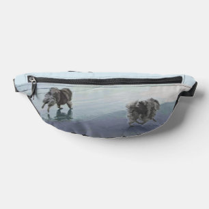 Keeshonds Painting Seashore Beach Original Dog Art Fanny Pack