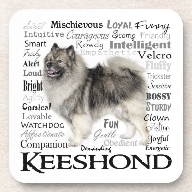 Keeshound Traits Coasters (Front)