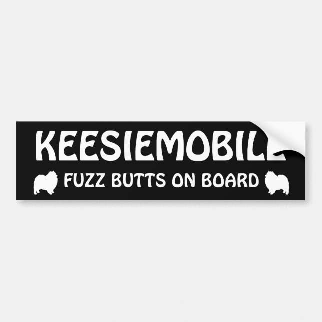 Keesiemobile Fuzz Butts on Board Keeshond Lover's Bumper Sticker (Front)