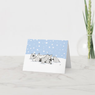 Keesies in the Snow Keeshond Christmas Custom Holiday Card