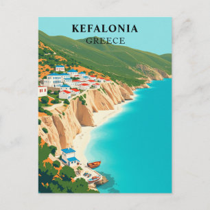 Kefalonia, Greece Vintage Ionian Island Postcard