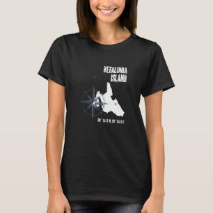 Kefalonia Island Mediterranean Sea Coordinates Map T-Shirt