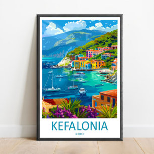 Kefalonia Travel Print Wall Art Kefalonia Greece