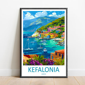Kefalonia Travel Print Wall Art Kefalonia Greece 