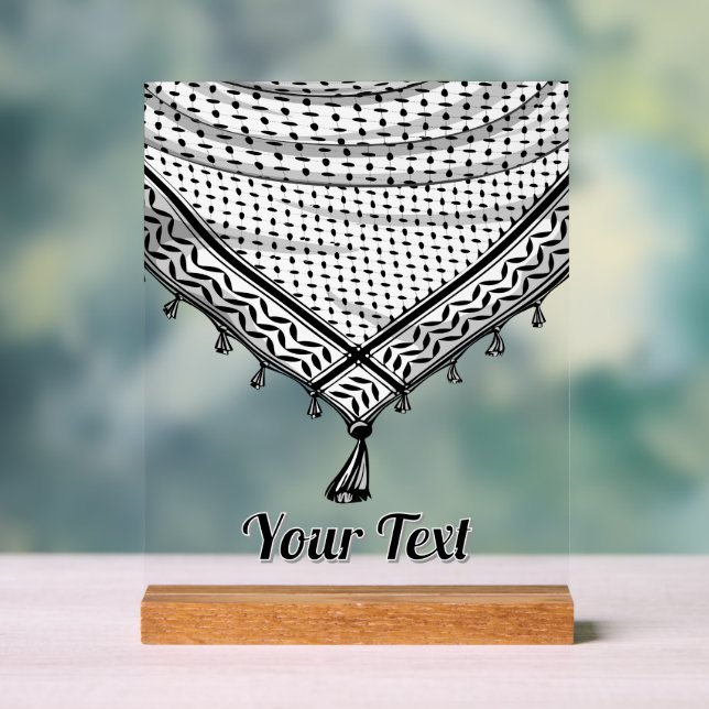 Keffiyeh Écharpe palestinienne tissu traditionnel (Neutre)