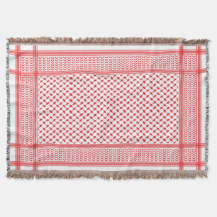 Keffiyeh Palestine Pattern Red Throw Blanket
