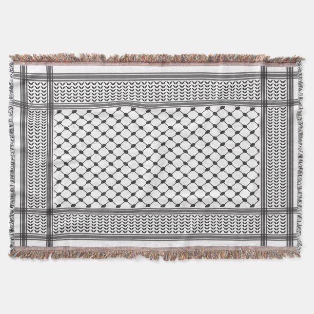 Keffiyeh Palestine Pattern Throw Blanket (Front)