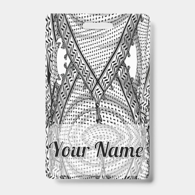 Keffiyeh Palestinian Scarf Traditional Fabric Badge (Front)