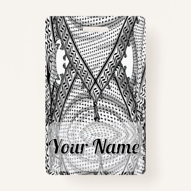 Keffiyeh Palestinian Scarf Traditional Fabric Badge (Front)