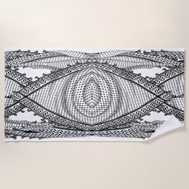 Keffiyeh Palestinian Scarf Traditional Fabric Beach Towel (Front)